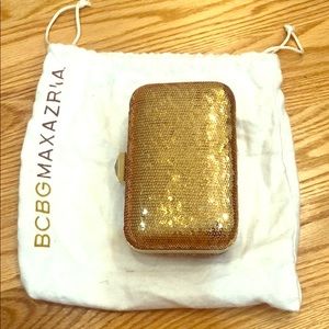 BCBG Gold sequin small clutch